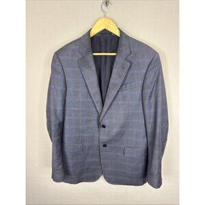 Armani Collezioni G Line Blazer Mens 42R Blue Plaid Wool Sport Coat DMG